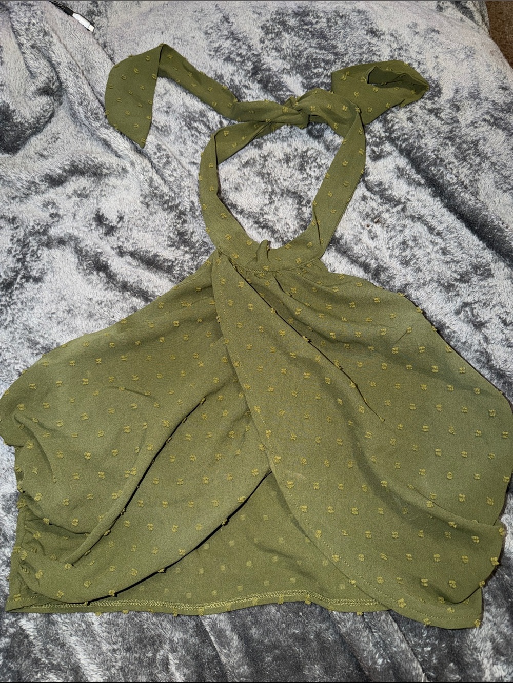 Olive Green Halter Crop Top